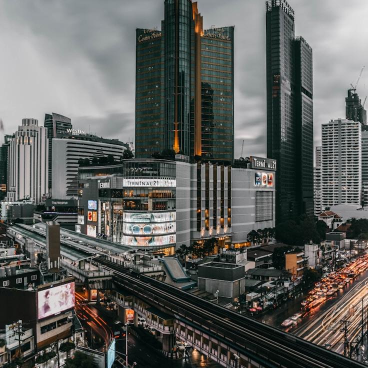 City skyline in Madrid, Spain